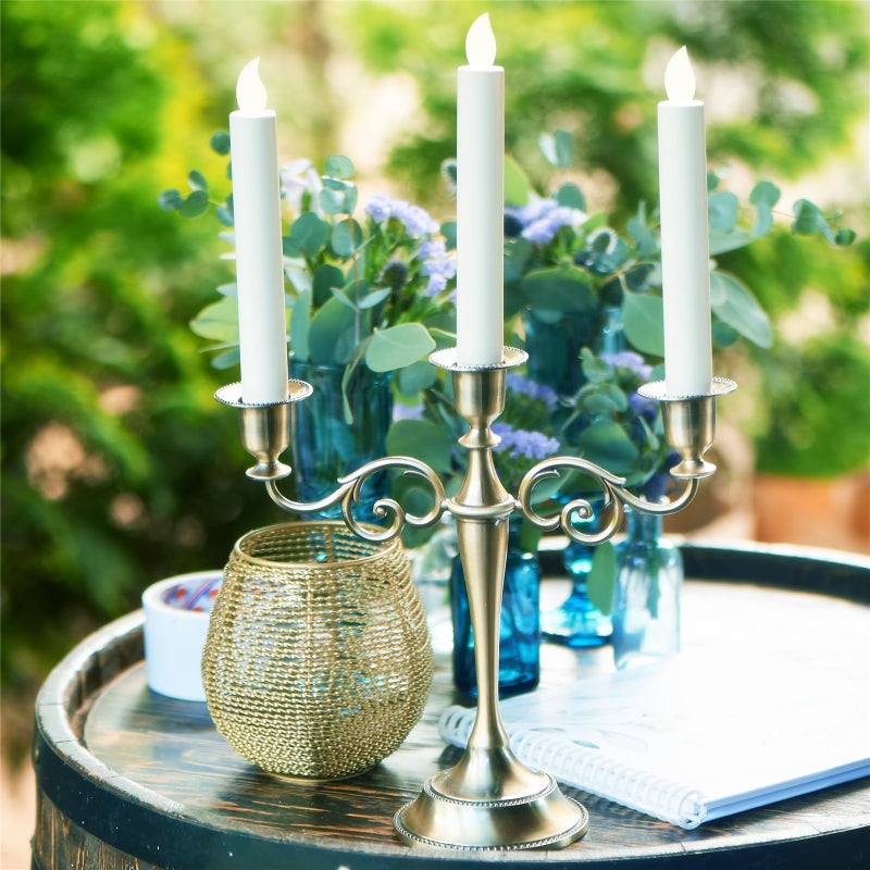 Viscacha 3 Candle Metal Candelabra Candlesticks Holder for Formal Events, Wedding, Church, Holiday DÃ©cor, Halloween Taper Candle Holder Stand Centerpiece Elegant Decoration Piece for Table, Black - Image 4